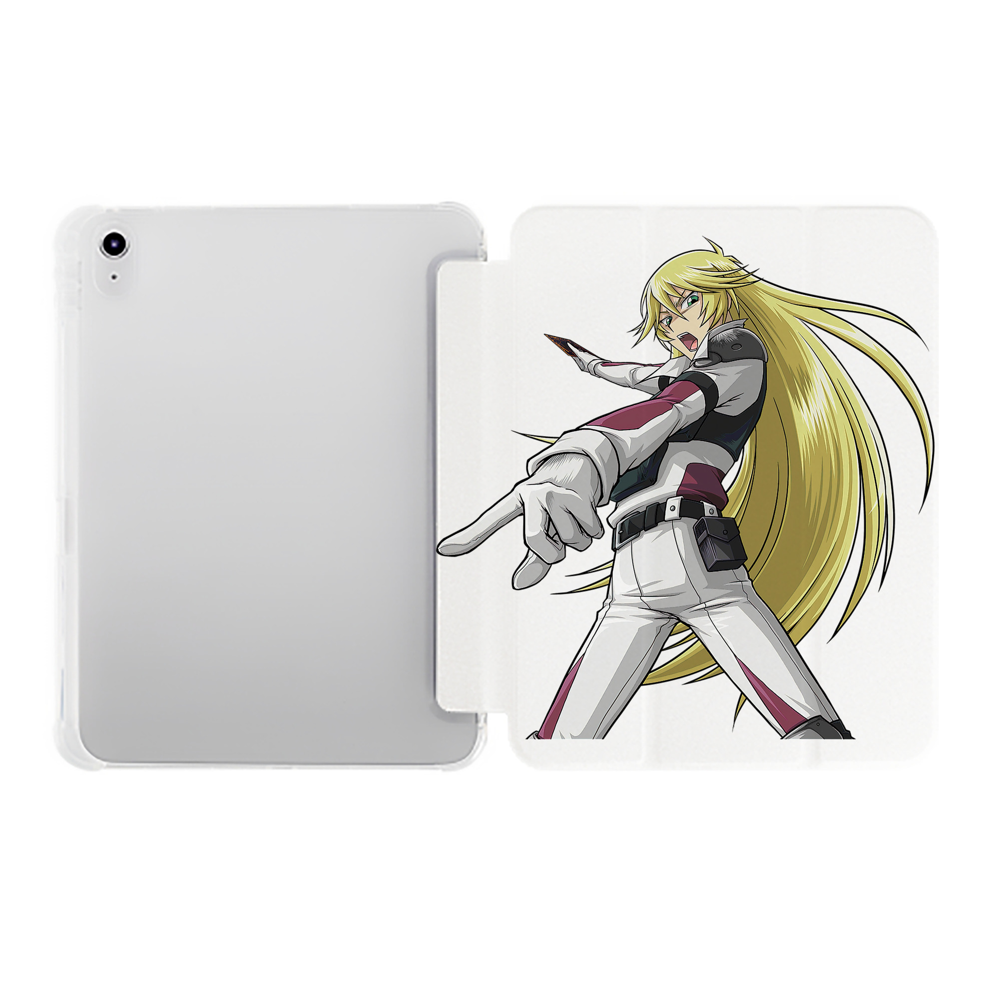 （画像用） 遊☆戯☆王 Yu-Gi-Oh! IPad ケース ペン収納付き 三つ折りスタンド PUレザー×シリコン 対応機種9.5/10.5/10.9インチ